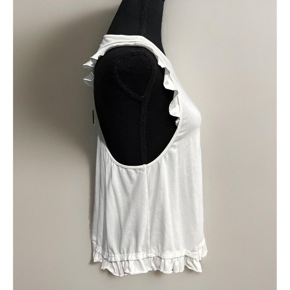 Kate Spade NWOT Ruffle Racerback Tank In White-Size Medium - Picture 8 of 10